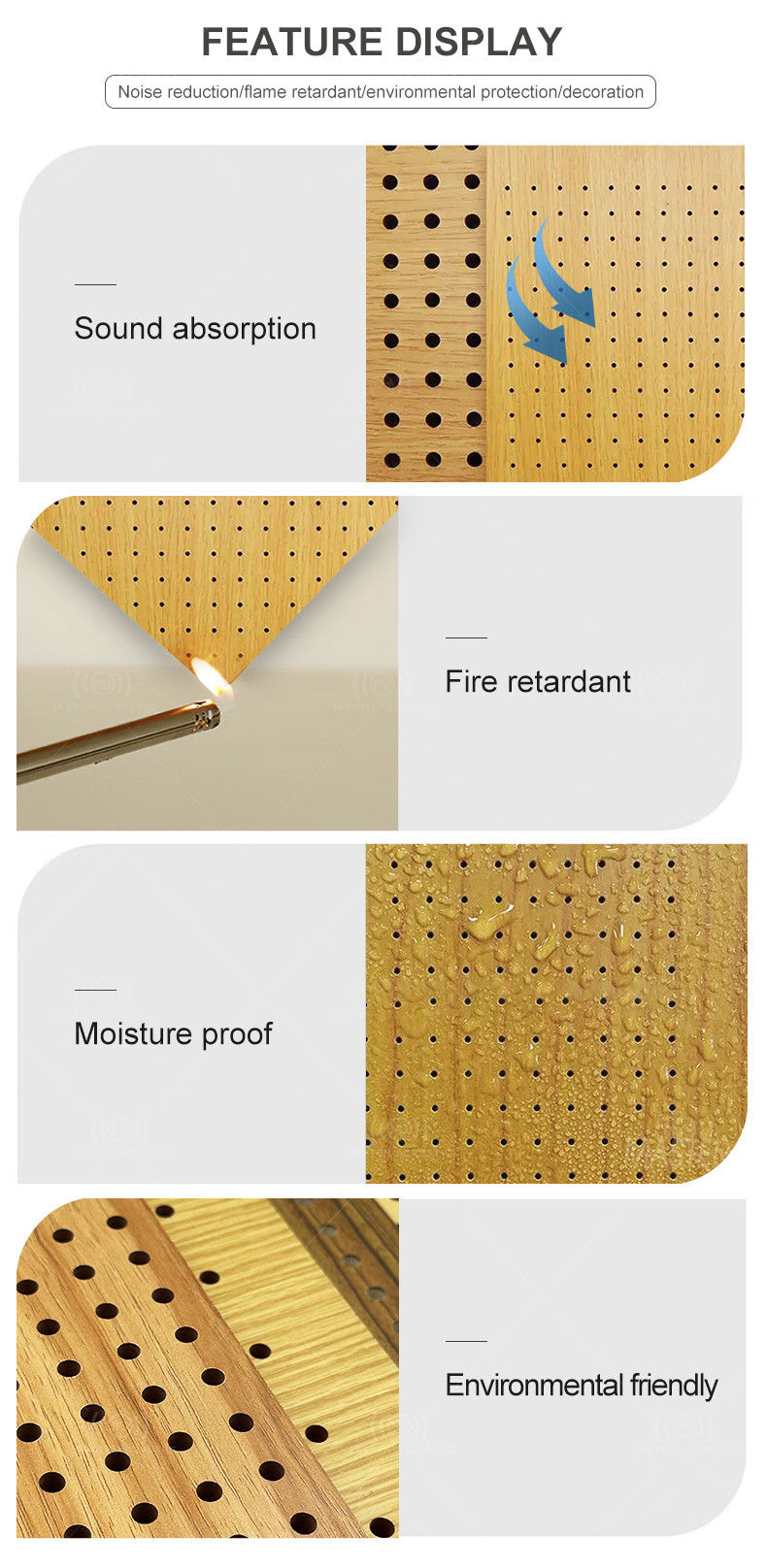 Wooden Normal Perforated Acoustic Panel Master Acoustic